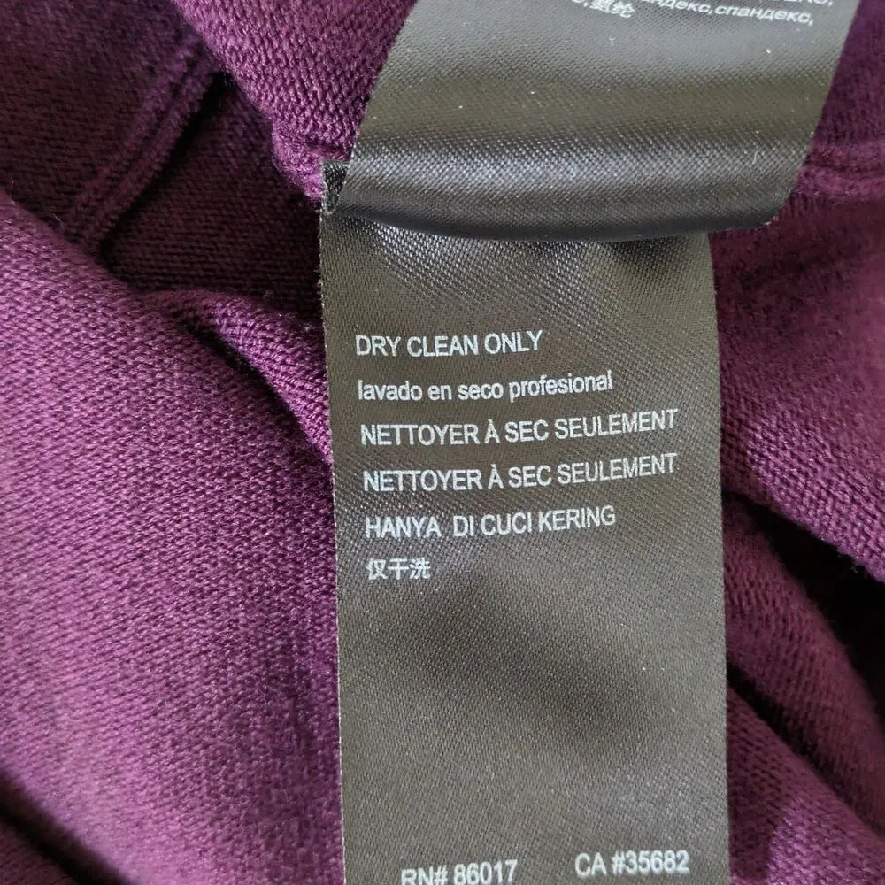 BEBE Purple Plum Knit Dress Size S Keyhole Cutout Bodycon Short Sleeves - Picture 9 of 16